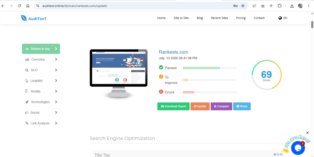 rankests google index page