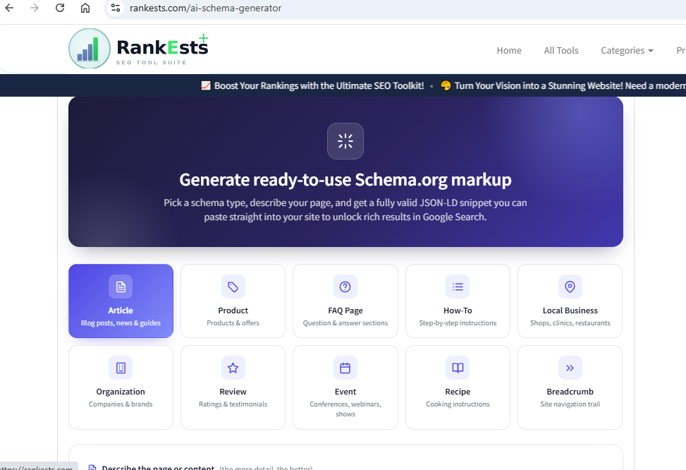 rankests schema